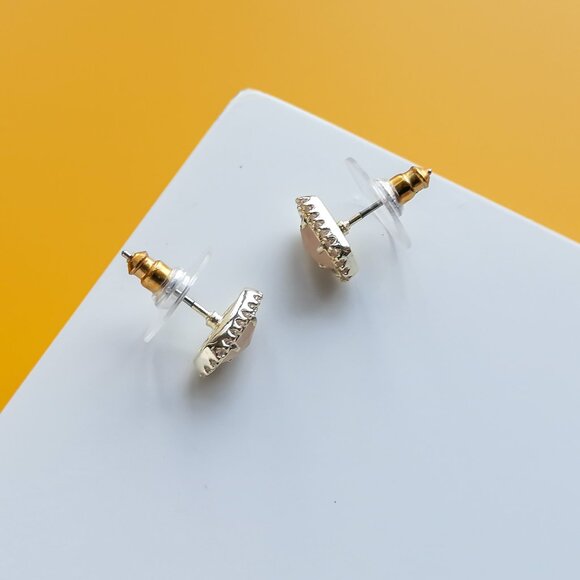 Cade Gold Rose Quartz Stud Earrings by Kendra Scott - Picture 4 of 4